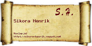 Sikora Henrik névjegykártya